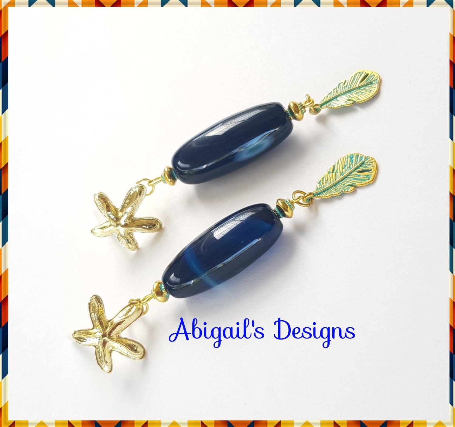 Dyed Blue Agate.Plaited gold (2)